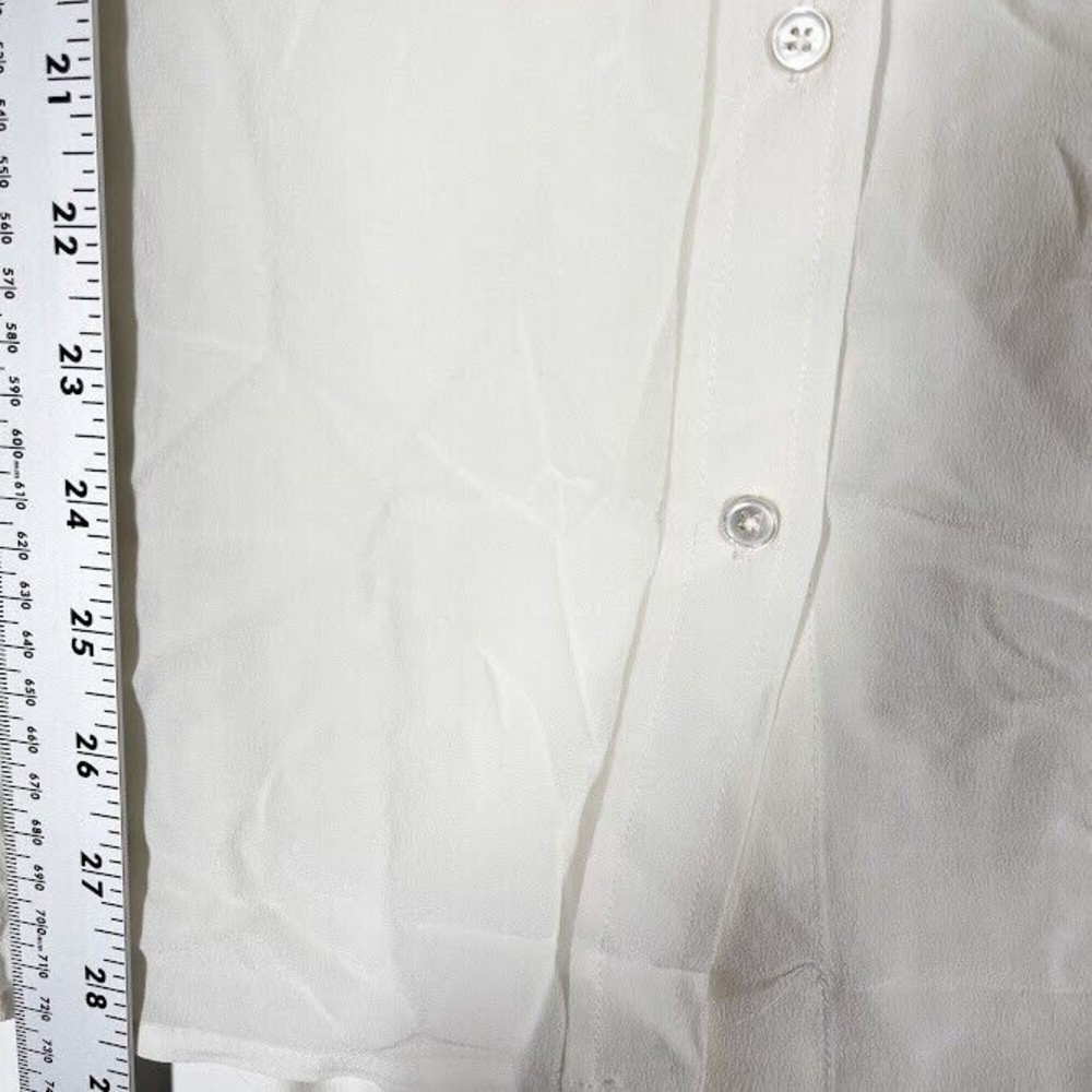 Everlane The Clean Silk Relaxed Shirt Womens Button Down Blouse Off White 12 NWT - Picture 5 of 10